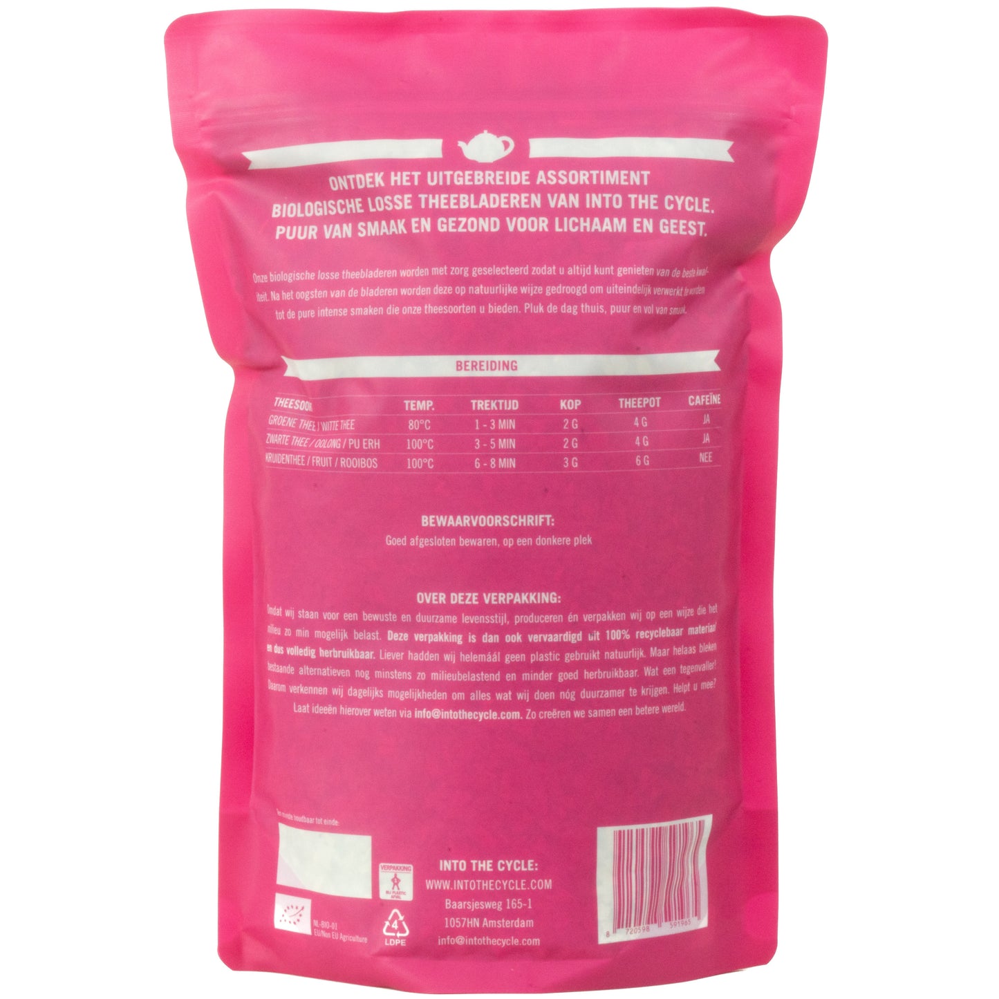 eucalyptus thee 500 gram zak achterkant
