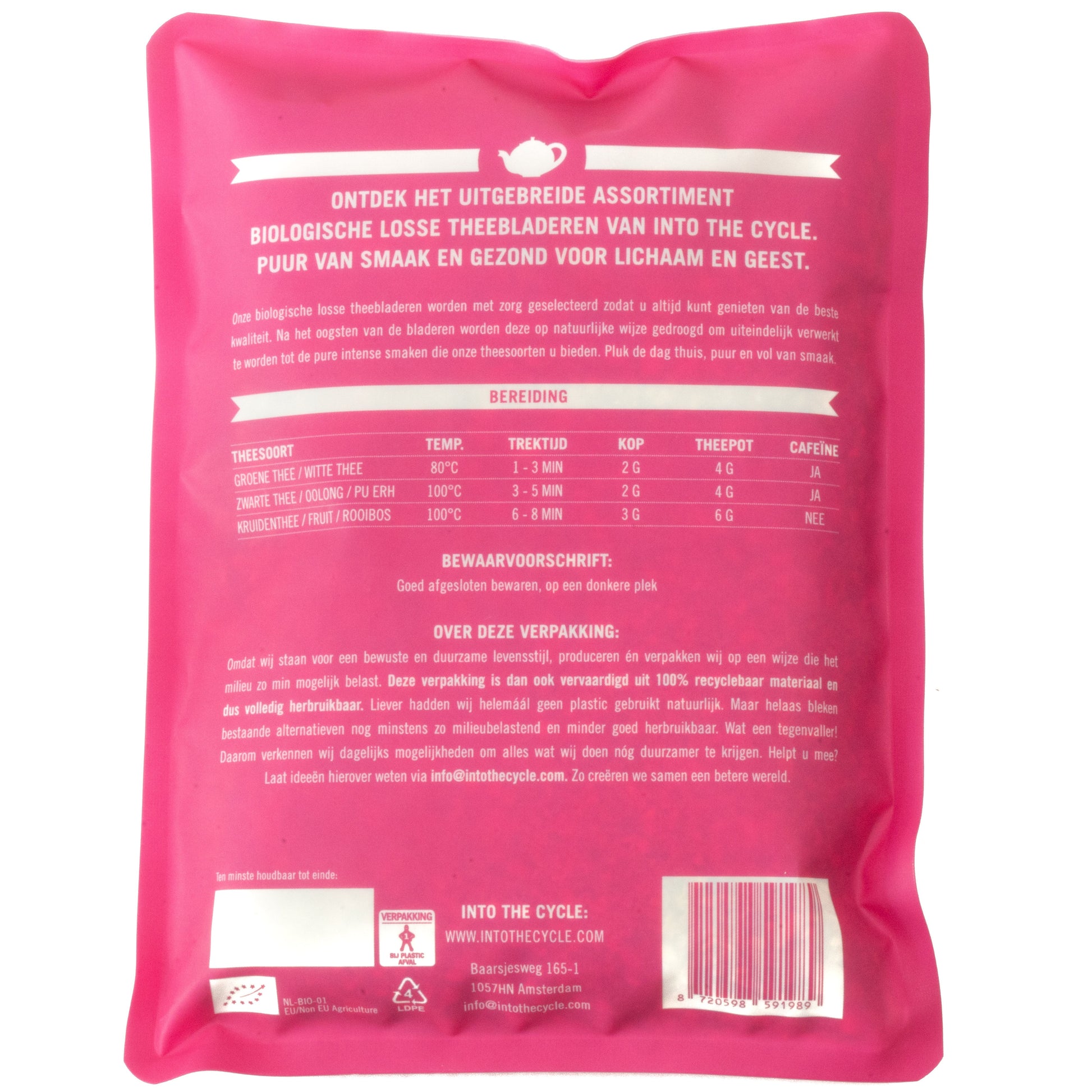 gember thee 250 gram zak achterkant