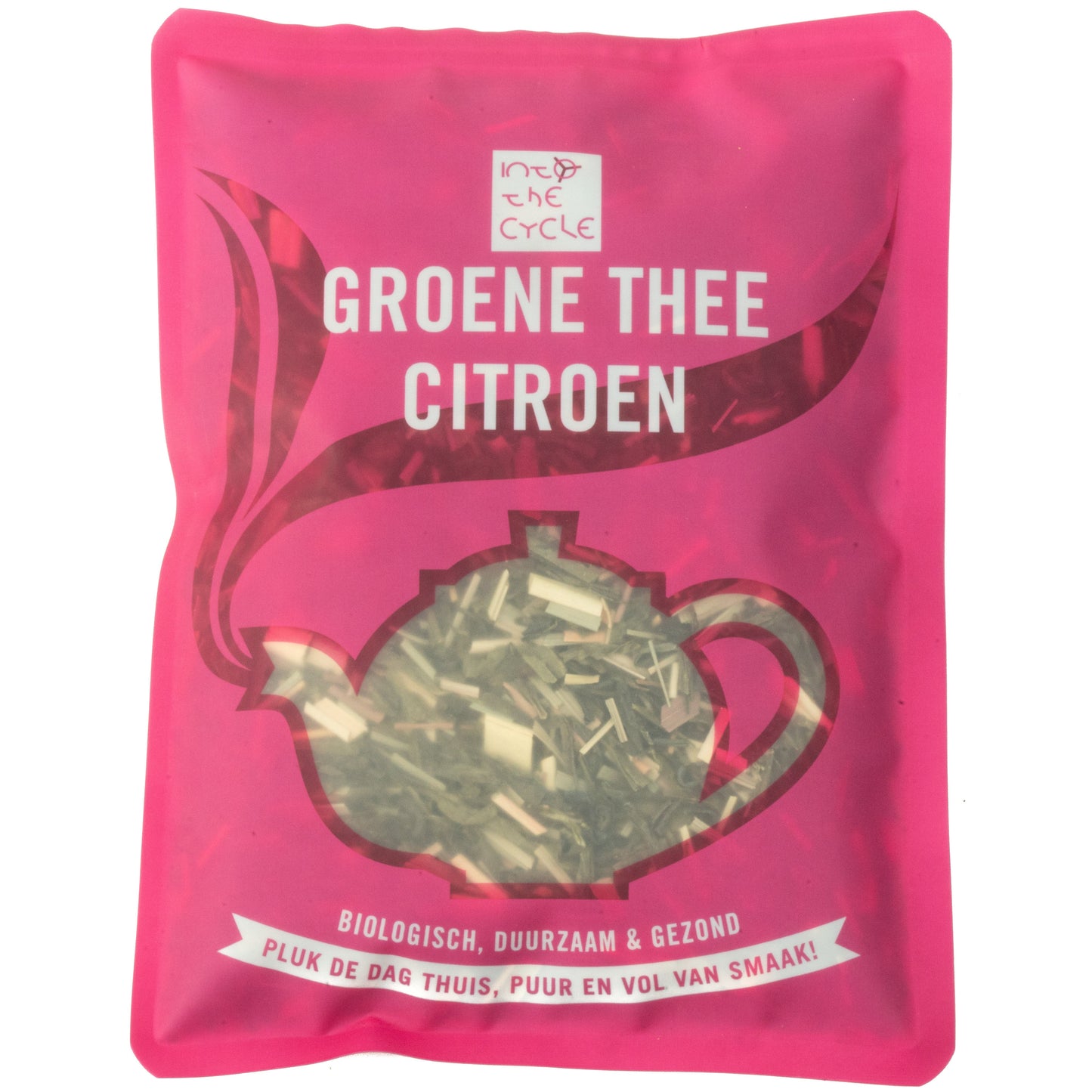 groene thee citroen 100 gram zak voorkant