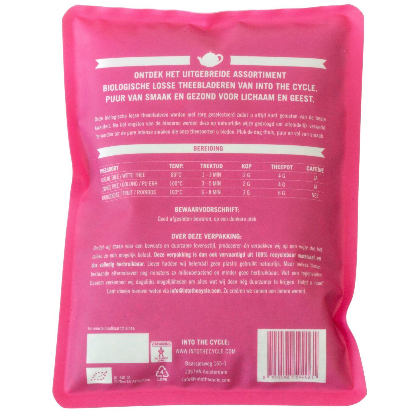 kaneel thee 250 gram zak achterkant