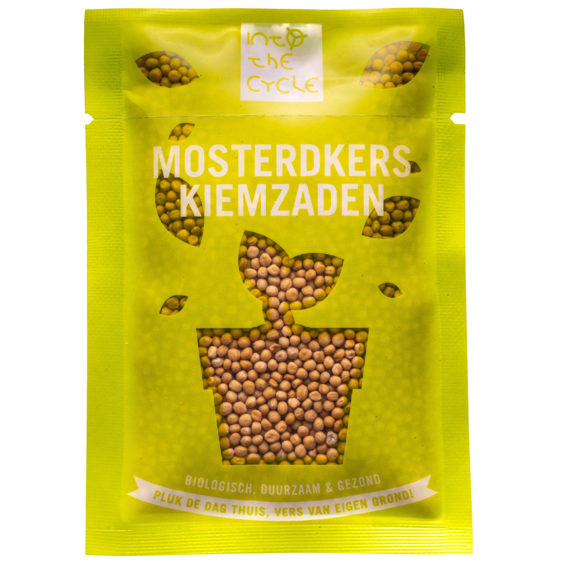 mosterdkers kiemzaden 25 gram zakje voorkant