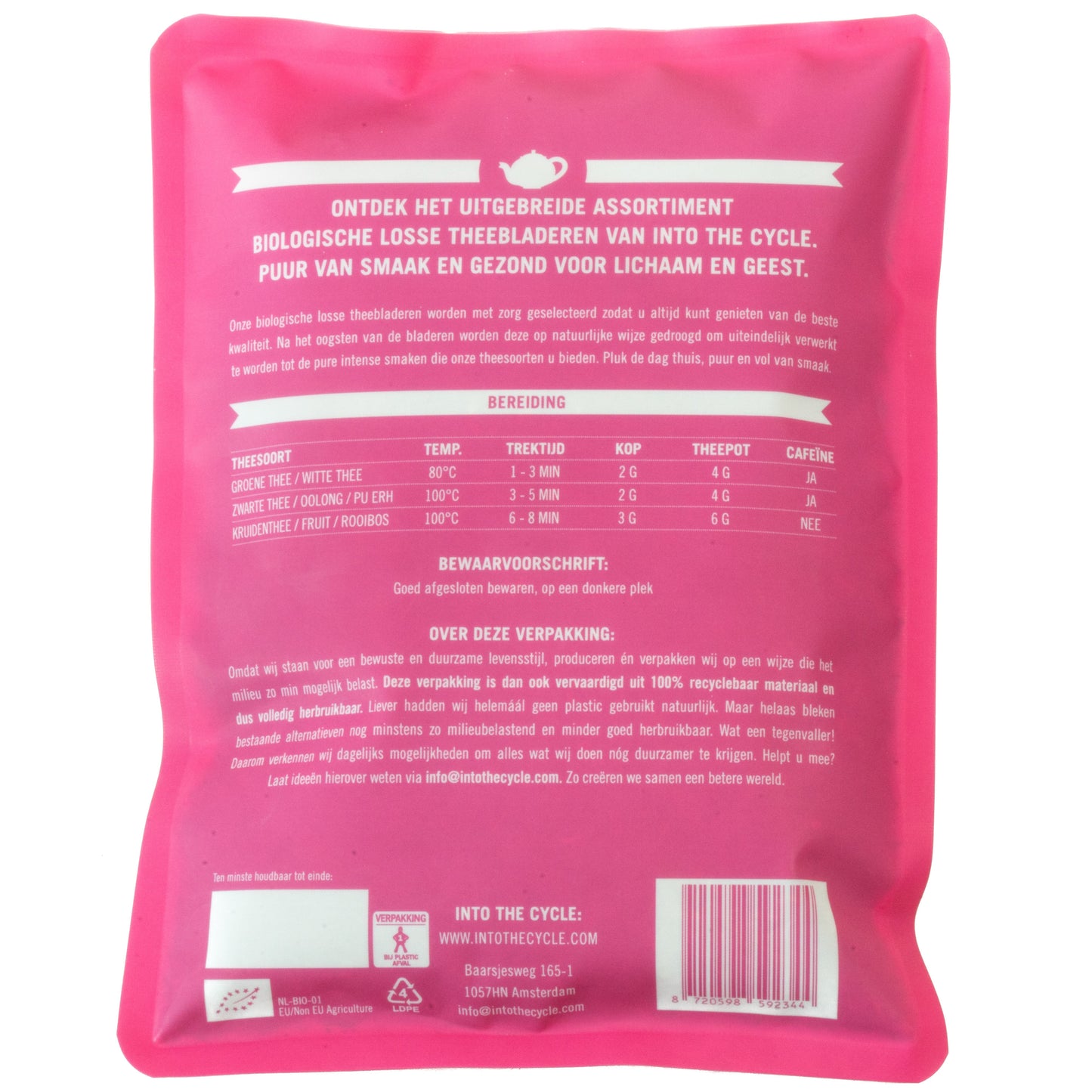 oolong thee 125 gram zak achterkant