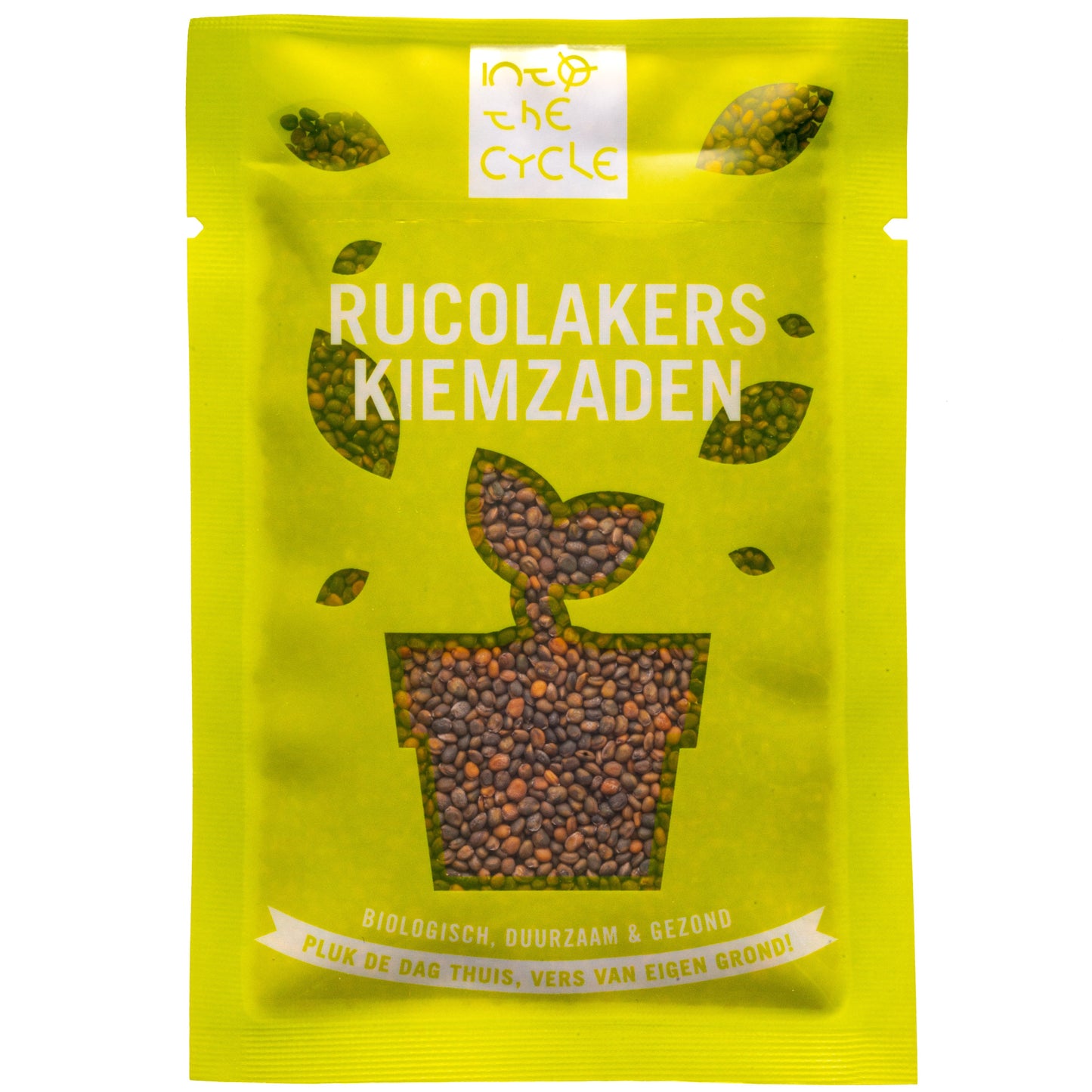 rucolakers kiemzaden 25 gram zakje voorkant