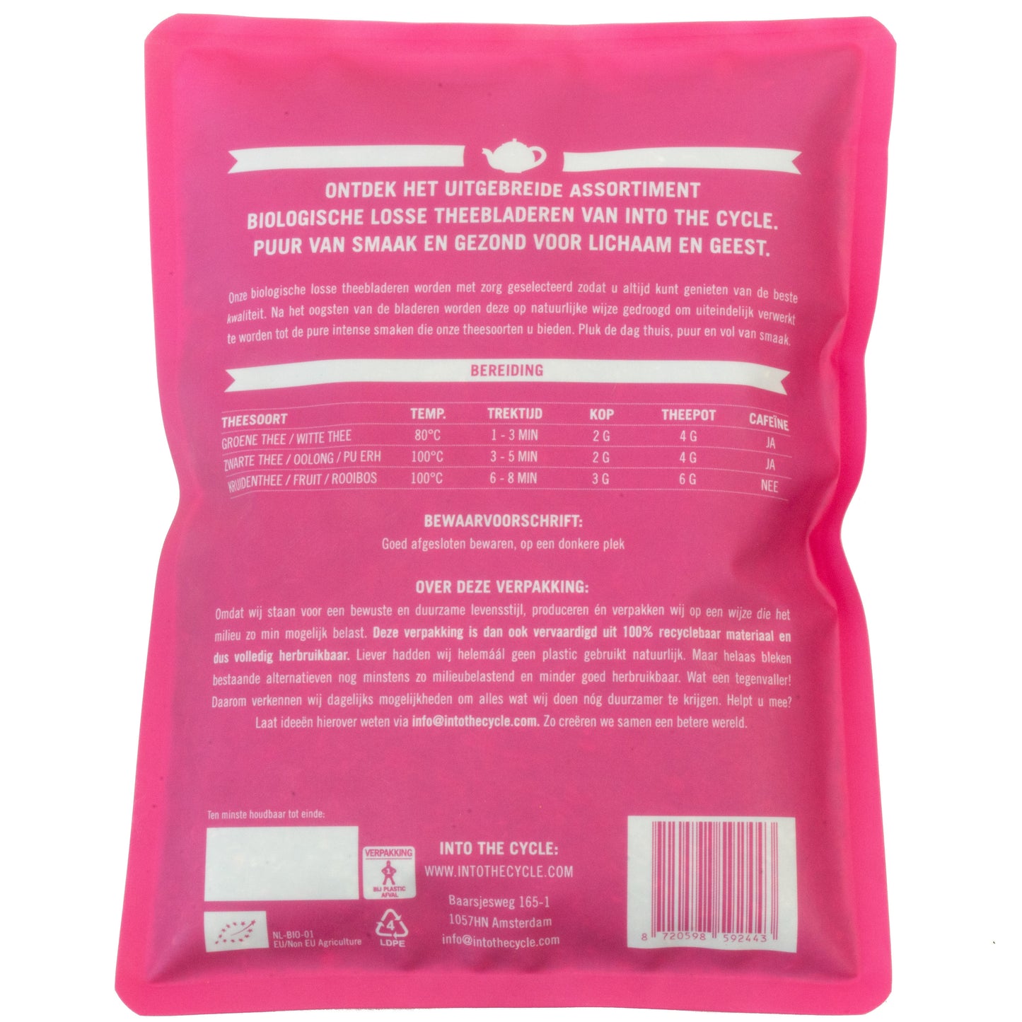 slaapthee 150 gram zak achterkant