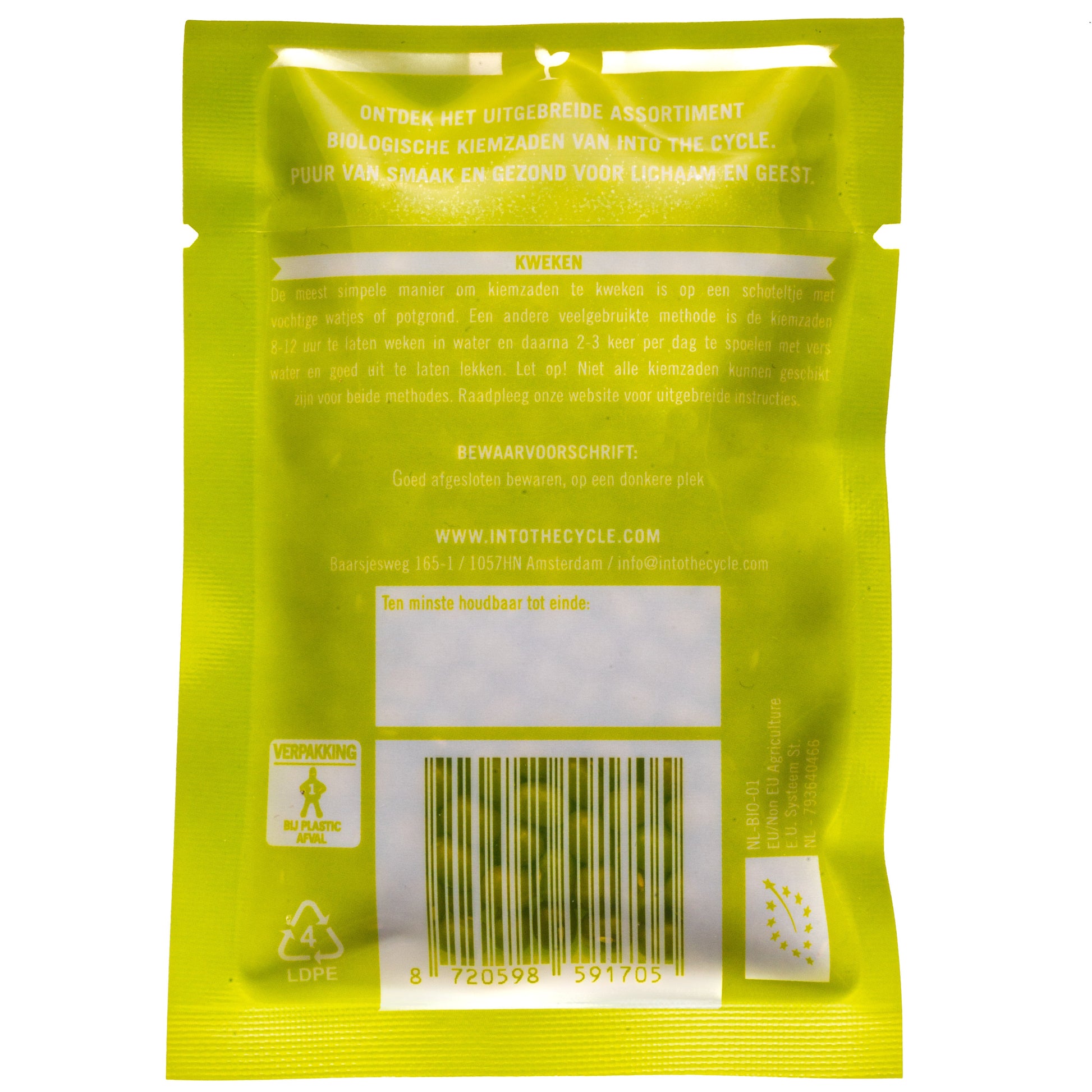 tauge kiemzaden 30 gram zakje achterkant