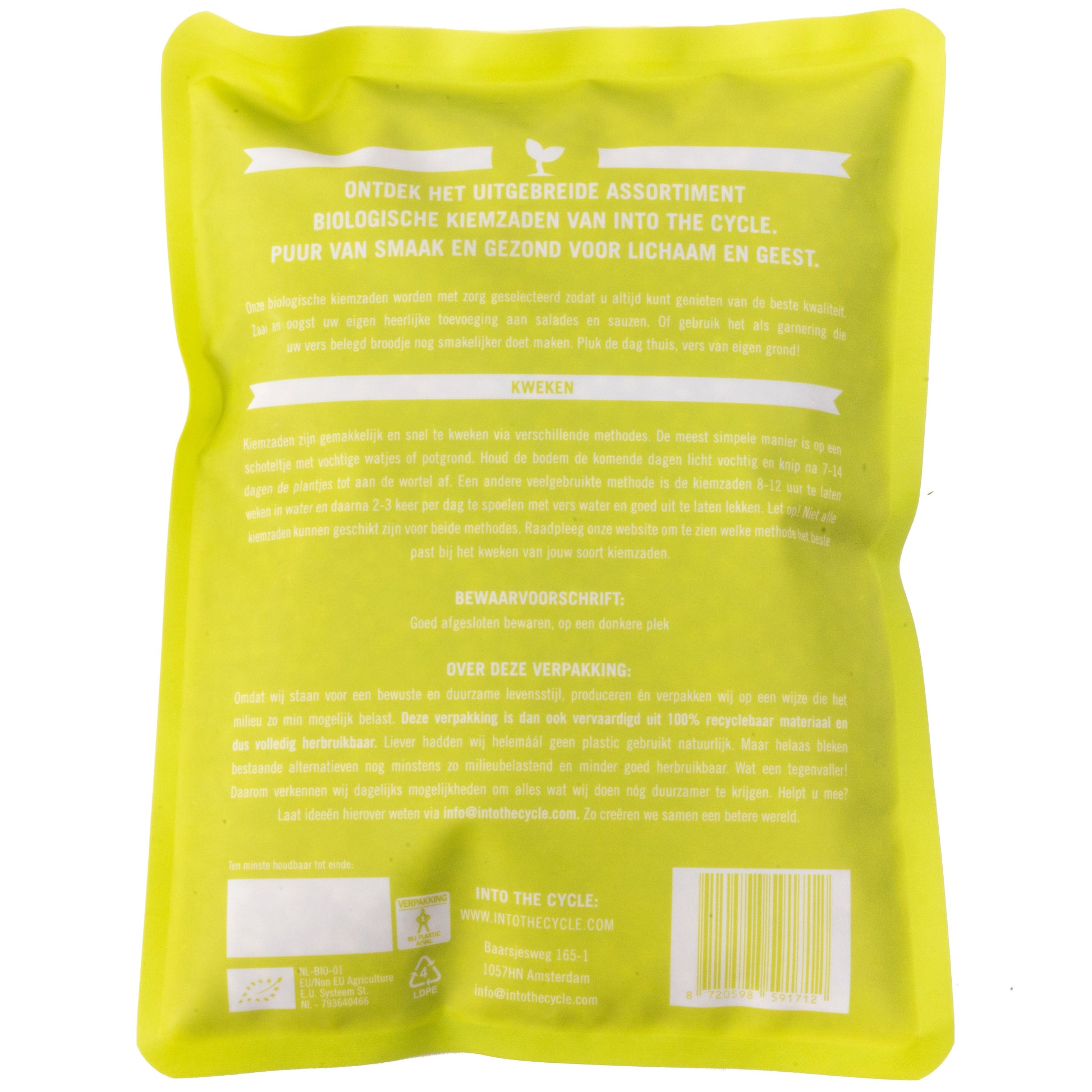 tauge kiemzaden 450 gram zak achterkant