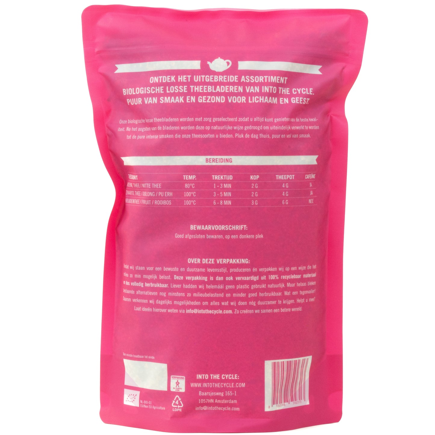 vliebloesem thee 250 gram zak achterkant