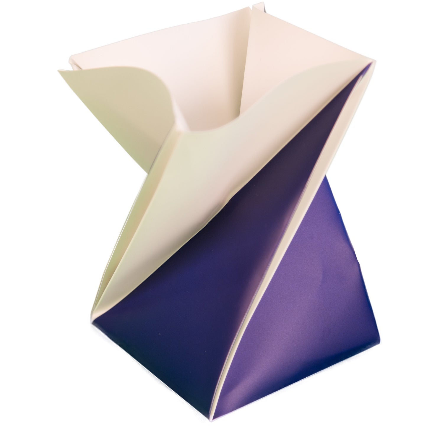 origami bloempot blauw